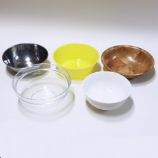 여러가지그릇6종(금속,플라스틱,나무,종이,유리,사기그릇)